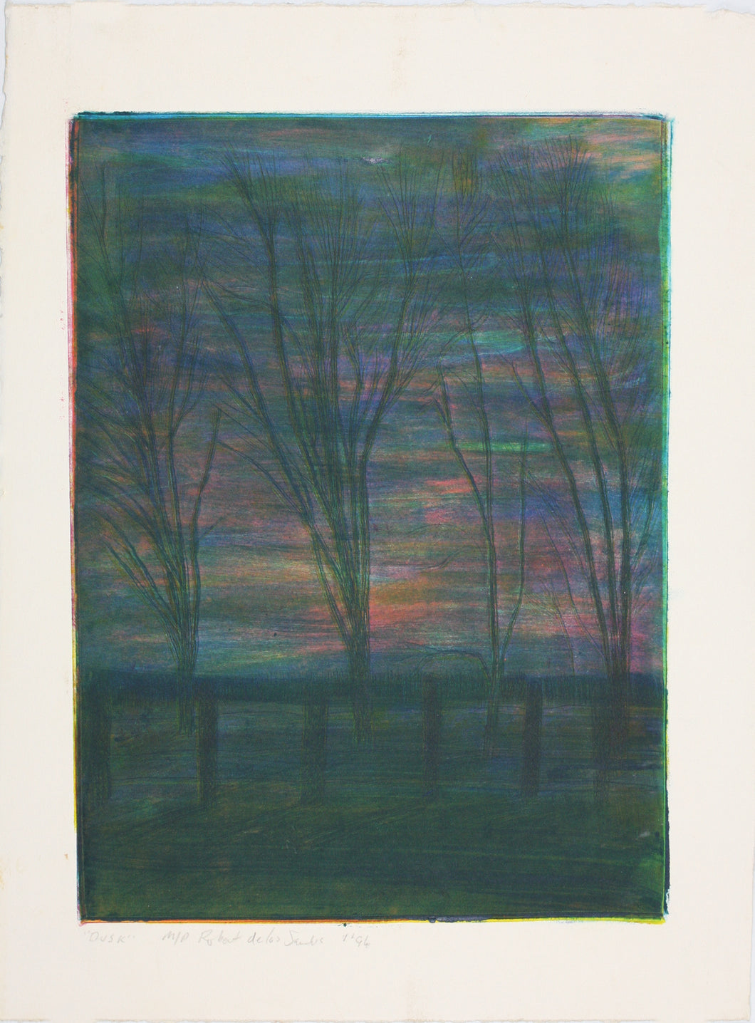Robert de los Sala(?). Dusk. Monoprint. 1996.