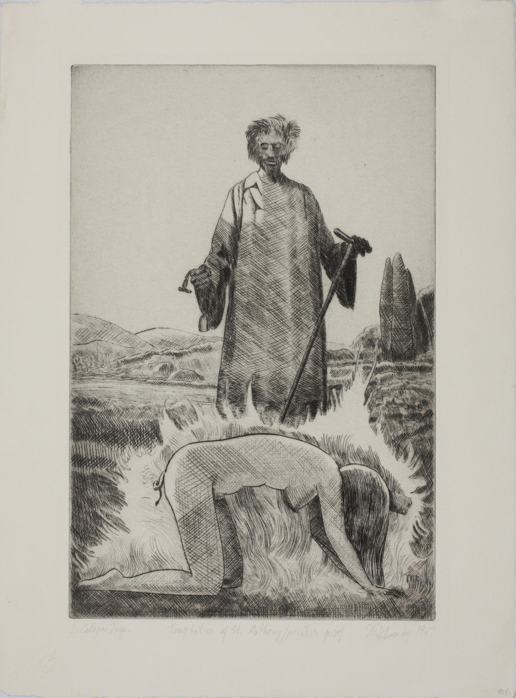 Anonymous. Temptation of St Anthony. Etching. 1967.