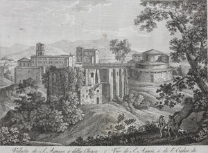 Anonymous. View of St. Agnes, and the Church of St. Constanza. Etching.