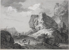 Load image into Gallery viewer, Adrian Zingg. Travellers on a Mountain Pass. Etching. 1770
