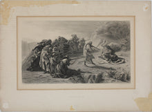 Load image into Gallery viewer, C. A. Coessin de la Fosse, after. The Rescue - Lion Hunting in Arabia. Engraving by J.C. Armytage. Late XIX C.
