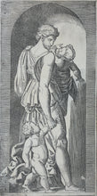 Load image into Gallery viewer, Raphael, after. Marcantonio Raimondi, after. Charity. Engraving. XVI (?) C.
