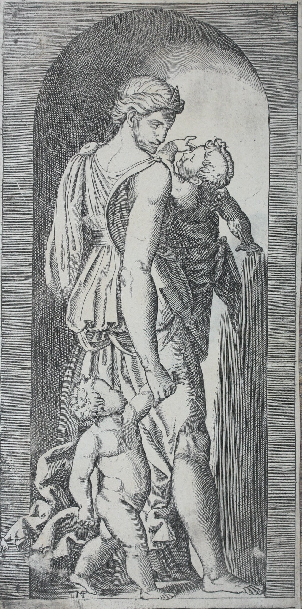 Raphael, after. Marcantonio Raimondi, after. Charity. Engraving. XVI (?) C.