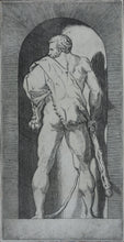 Load image into Gallery viewer, Rosso Fiorentino, after. Jacopo Caraglio, after. Hercules. Engraving. XVI C.
