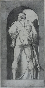 Rosso Fiorentino, after. Jacopo Caraglio, after. Hercules. Engraving. XVI C.