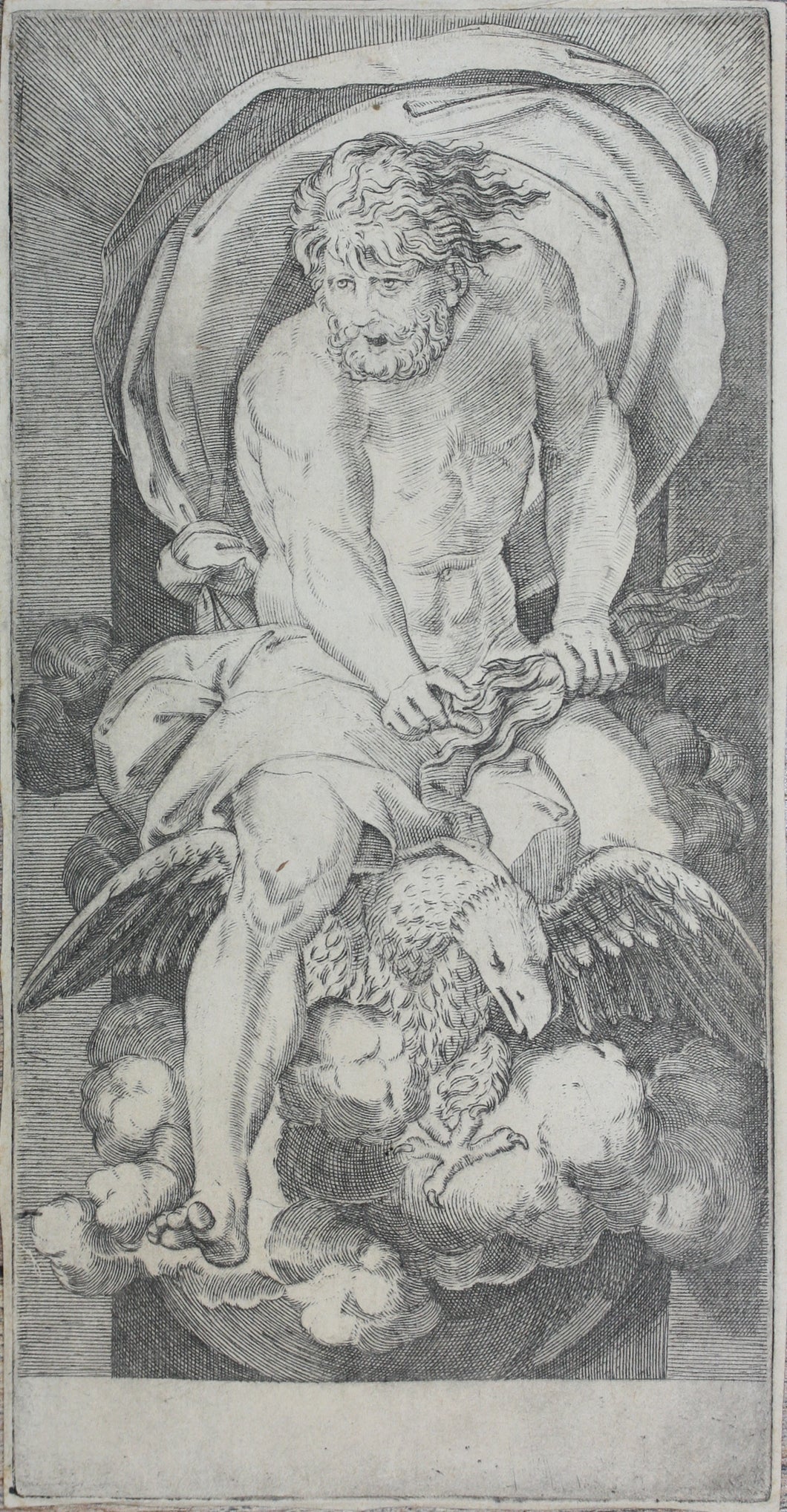 Rosso Fiorentino, after. Jacopo Caraglio, after. Jupiter. Engraving. XVI C.
