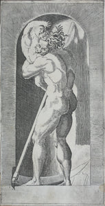 Rosso Fiorentino, after. Jacopo Caraglio, after. Saturn. Engraving. XVI C.