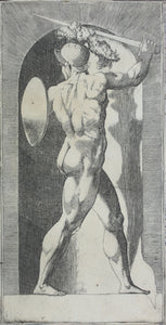 Rosso Fiorentino, after. Jacopo Caraglio, after. Mars. Engraving. XVI C.