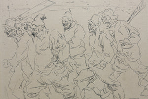 Armin Carl‏ Hansen. Fishermen Walking. Etching. 1925.