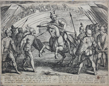 Load image into Gallery viewer, Otto van Veen, after. Civilis Separates German and Dutch Troops. Etching by Antonio Tempesta. 1611.
