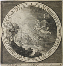 Load image into Gallery viewer, Maerten de Vos, after. Fourth Day of Creation. Engraving by Nicolaes de Bruyn. 1581 - 1656.
