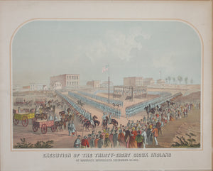 John C. Wise, publisher. Execution of the thirty-eight Sioux Indians. Chromolithograph. 1883.