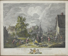 Load image into Gallery viewer, David Teniers the Younger, after. The miseries of war. Color etching by Jacques Philippe Le Bas. 1735-1783.
