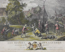 Load image into Gallery viewer, David Teniers the Younger, after. The miseries of war. Color etching by Jacques Philippe Le Bas. 1735-1783.
