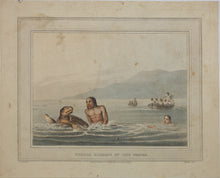 Load image into Gallery viewer, John Heavenside Clark, after. Turtle Fishing in the Water. Hand-colored aquatint by Mathew Dubourg. 1813.
