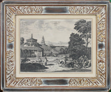 Load image into Gallery viewer, Arnoldus Montanus, after. View of the Great Temple in Osaka. Engraving by Jacob van Meurs. 1680.
