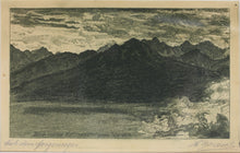 Load image into Gallery viewer, Hans Boresch. Alpine landscape. Etching. 1920s.
