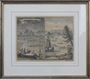 Nathaniel Parr. Way of Catching Fish and Taking Wild Ducks. Engraving. 1747.
