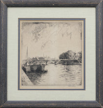 Load image into Gallery viewer, Otto J. Schneider. Pont du Carrousel, Paris. Engraving. Circa 1915.
