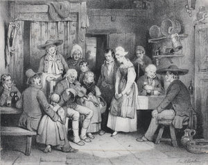Marie Alexandre Alophe, after. The Old Fiddler. Lithograph by Jean Georges Frey. 1829 - 1835.