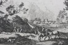 Load image into Gallery viewer, Ferdinand Kobell. Landscape - Boy with Horse. Etching. 1777.
