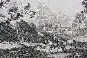 Ferdinand Kobell. Landscape - Boy with Horse. Etching. 1777.