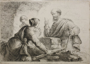 Christian Bernhard Rode. Elisha visiting the widow of Sarepta. Etching. 1780.
