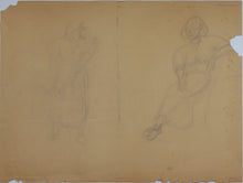 Load image into Gallery viewer, Jack Bennett. The Sailor and the Shark and two studies. Graphite drawing. 1974.
