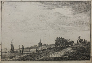 Anthonie Waterloo. Coastline With Horse And Carriage. Etching. 1630 - 1663.