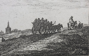 Anthonie Waterloo. Coastline With Horse And Carriage. Etching. 1630 - 1663.