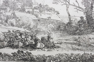 Claude Lorrain. The Goatherd. Etching. C. 1663.