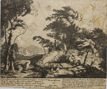 Load image into Gallery viewer, Pieter Schenk. Deucalion and Pyrrha. Engraving. 1704.
