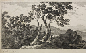 Gabriel Perelle. Landscape with river and bridge. Etching. XVII C.