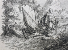 Load image into Gallery viewer, Simon Fokke. A young man and Neptune. Etching. 1722 - 1782.
