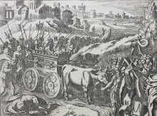 Load image into Gallery viewer, European School XVII C. David taking the Ark of the Covenant to Jerusalem. Engraving. XVIII C.
