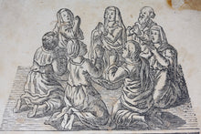 Load image into Gallery viewer, European School XVIII C. A group of kneeling people in prayer. Woodcut. XVIII C.
