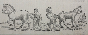 Hans Holbein the Younger, after. Silenus and Polyphemus dancing. Sertorius. Two woodcuts by Johann Gottlieb Friedrich Unger. Late XVIII C.