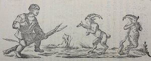 Hans Holbein the Younger, after. Silenus and Polyphemus dancing. Sertorius. Two woodcuts by Johann Gottlieb Friedrich Unger. Late XVIII C.