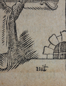 Hans Holbein the Younger, after. Two Women Dedicating Candles Before an Image of the Virgin. Woodcut. Late XVIII C.