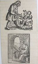 Load image into Gallery viewer, Hans Holbein the Younger, after. Almsgiving. Portrait of Erasmus. Two woodcuts by Johann Gottlieb Friedrich Unger. Late XVIII C.

