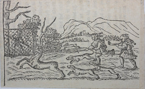 Hans Holbein the Younger, after. Stag Hunt. Woodcut by Johann Gottlieb Friedrich Unger. Late XVIII C.