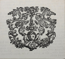 Load image into Gallery viewer, European School XVIII C. Two tailpieces "Cherub's head" and "A book and a Cornucopia".  Woodcuts.
