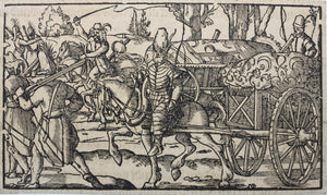 Jost Amman. How to shoe horses for winter riding. Woodcut by Monogrammist MB. 1584.