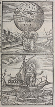 Load image into Gallery viewer, Italian School XVI C. Atlas. Sun. Two woodcuts.
