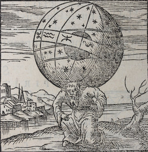Italian School XVI C. Atlas. Sun. Two woodcuts.