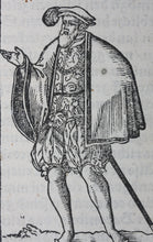 Load image into Gallery viewer, German School XVI C. Nobleman. Woodcut from Cosmographia by Sebastian Münster.
