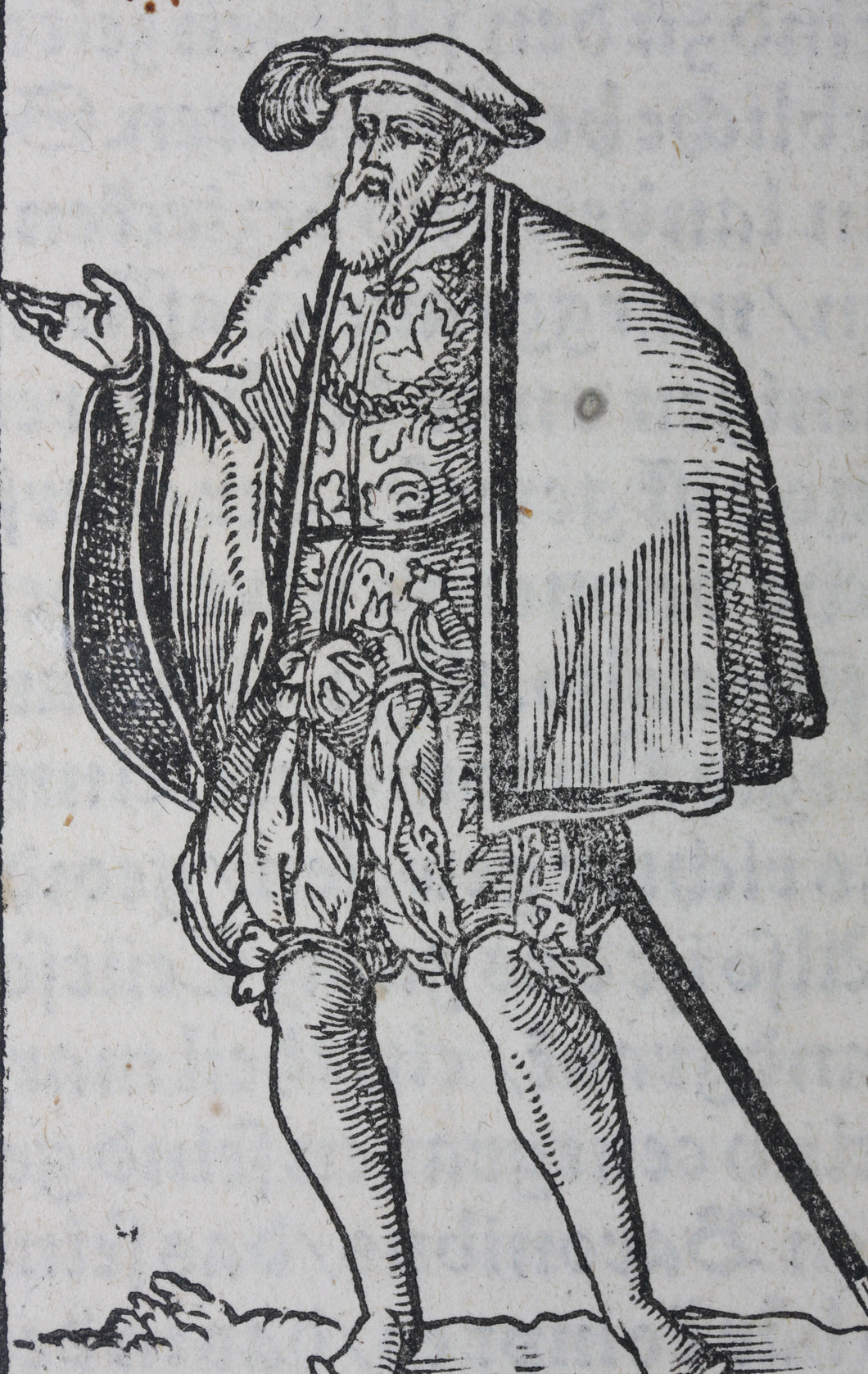 German School XVI C. Nobleman. Woodcut from Cosmographia by Sebastian Münster.