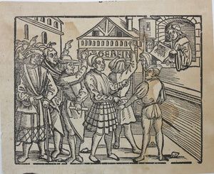 German School XVI C. Rights of citizens. Woodcut from Laienspiegel  by Ulrich Tengler.