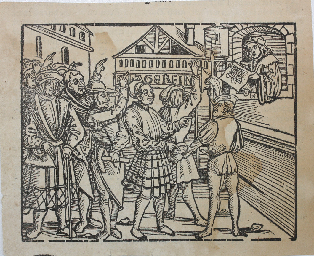 German School XVI C. Rights of citizens. Woodcut from Laienspiegel  by Ulrich Tengler.