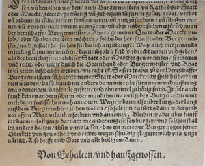 German School XVI C. Rights of citizens. Woodcut from Laienspiegel  by Ulrich Tengler.